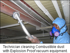 combustible dust cleaning, cleaning combustible dust, osha combustible